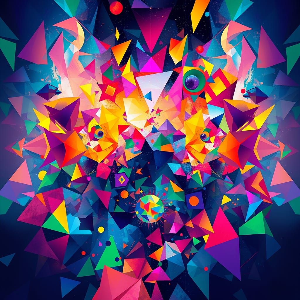 Vibrant Cubist Neo-Cubist Multiverse in Futuristic Art Deco ...