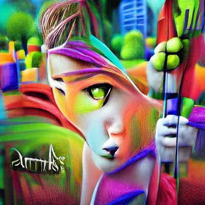 Artemis in Colorful Fauvism Style