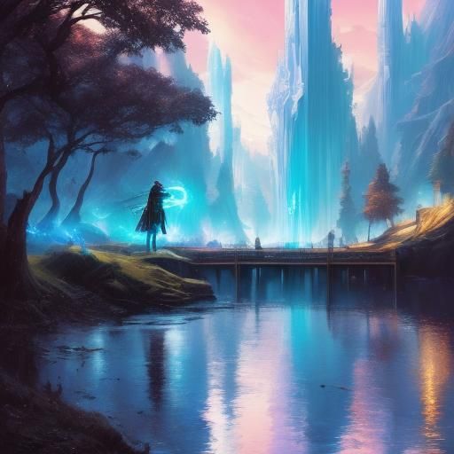 Techno-Mage Lightsaber Training on Serene Lake