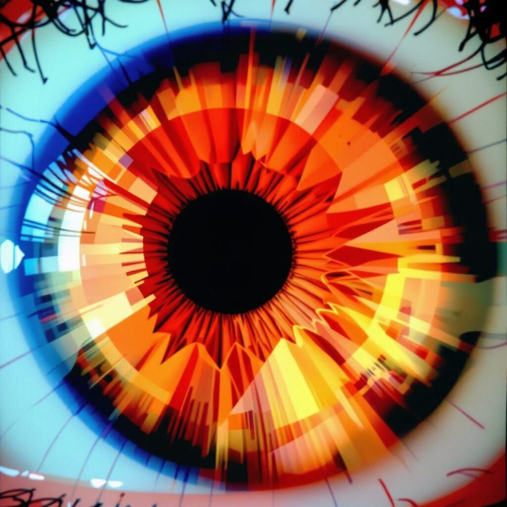 Abstract Portrait in Op Art Style