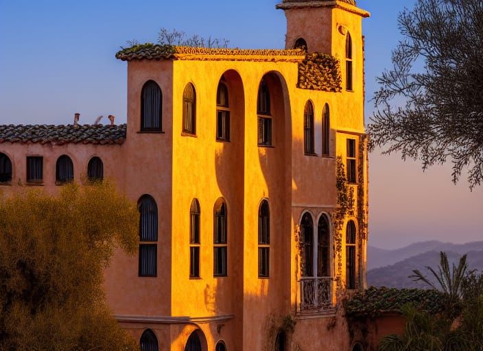 Spiked Roof Building in Romanticist Style