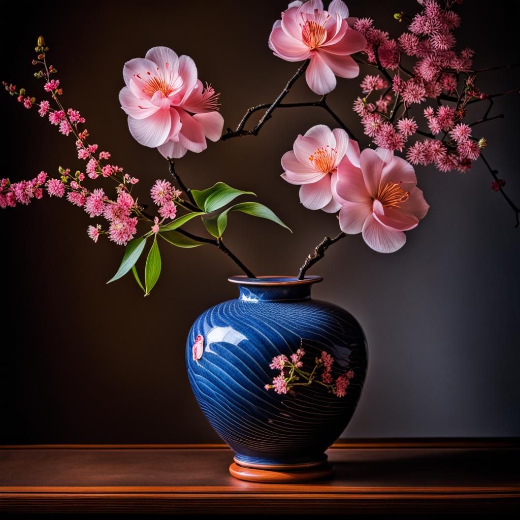 Ikebana Flower Arrangement in HDR