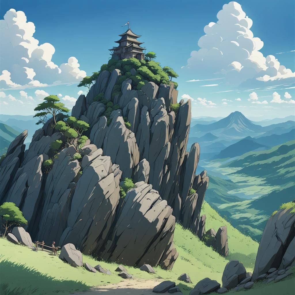 Studio Ghibli Rocky Mountain Anime Key Visual