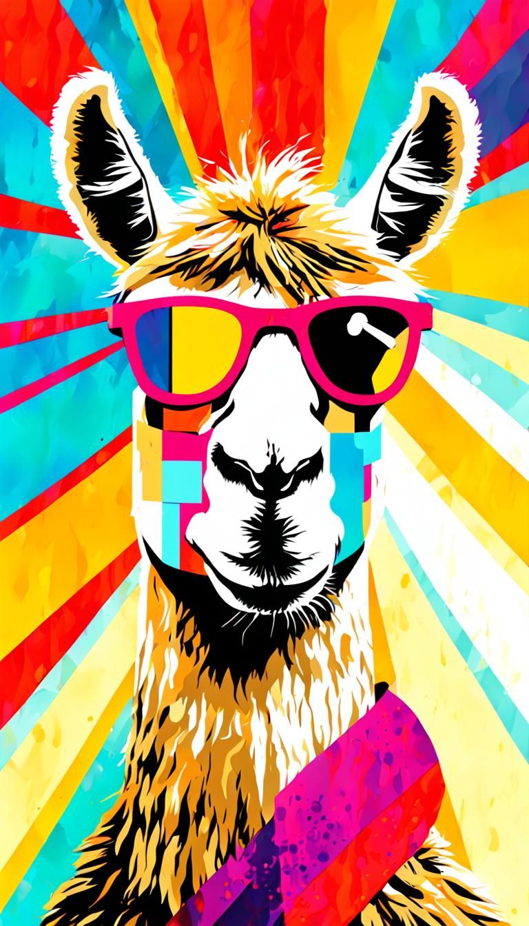 Astonished Llama Pop Art Screen Print