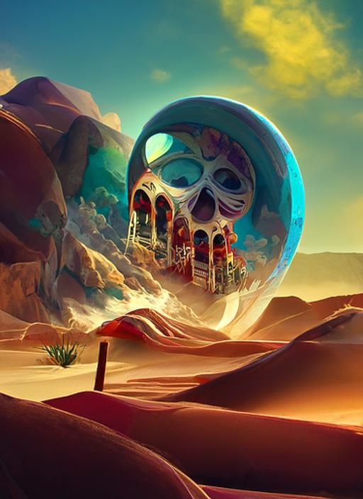 Mexican Land of the Dead Portal: Digital Art