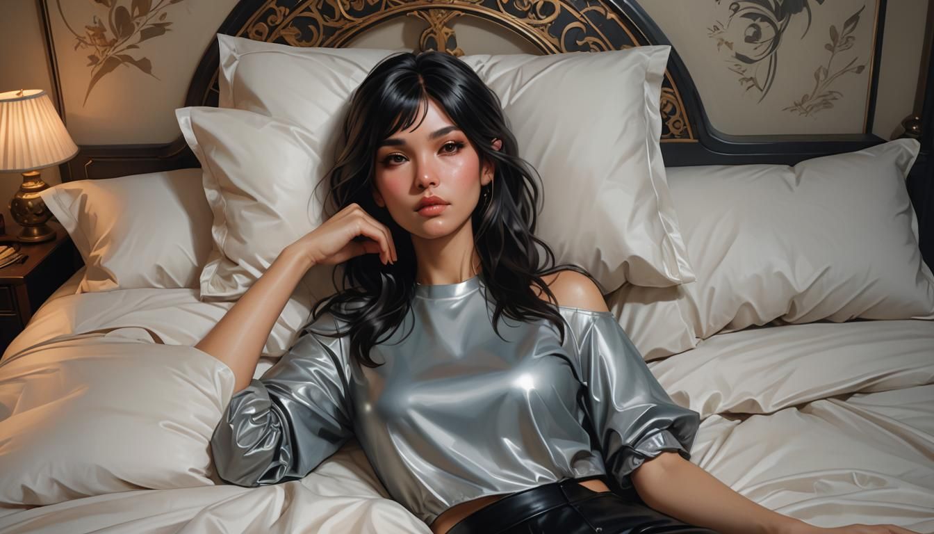 Realistic Female Avatar in Latex and Leather, 8K