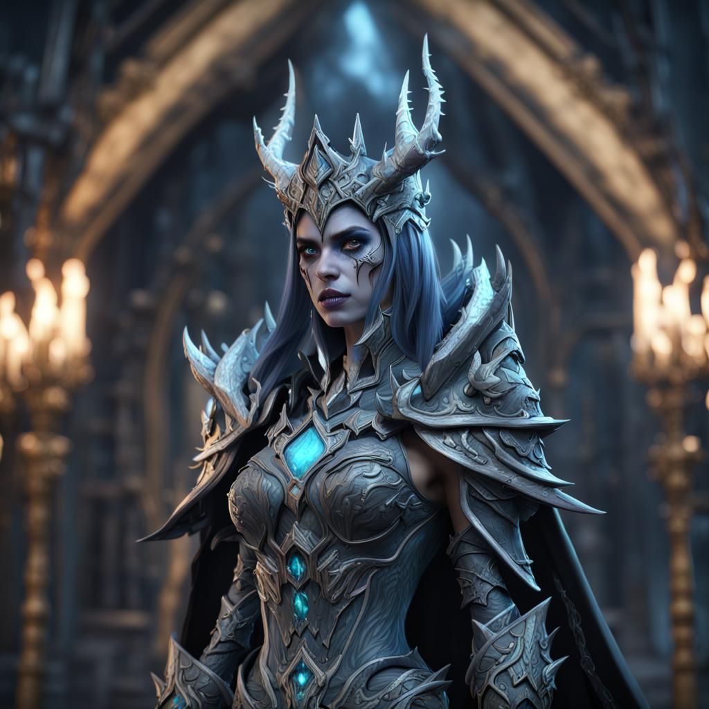 Female Lich King: Detailed Fantasy Concept Art