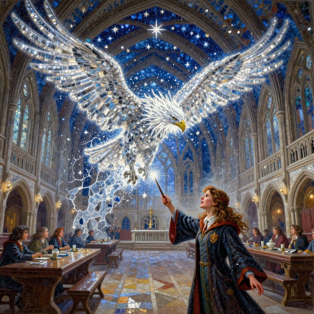 Eagle Patronus Unleashed in Hogwarts Great Hall