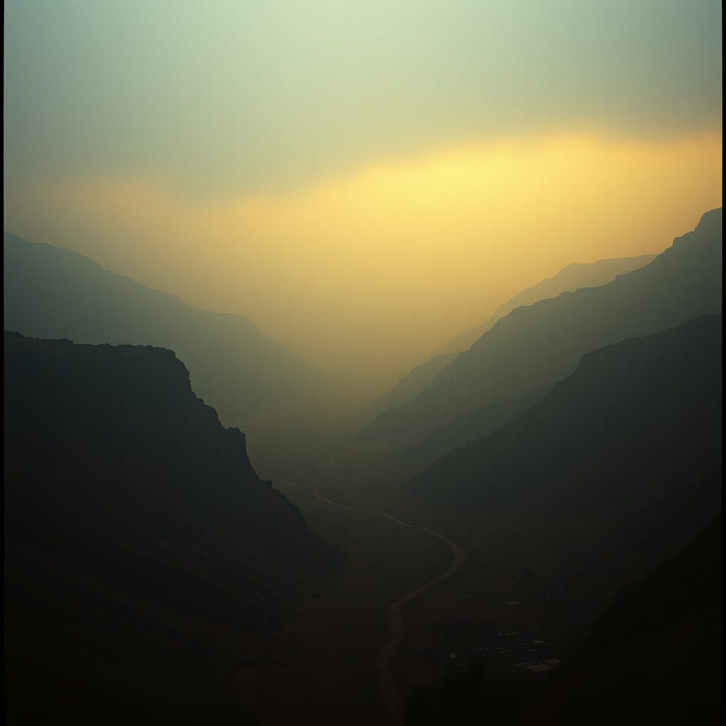 Dramatic Earth-Toned Landscape in Cinematic Style