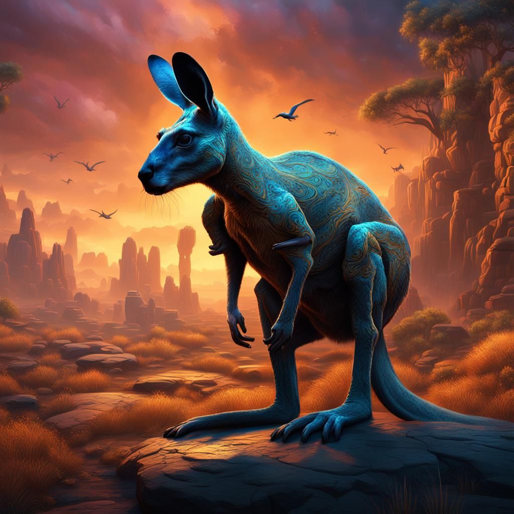 Fantastical Kangaroo in Detailed Matte Painting