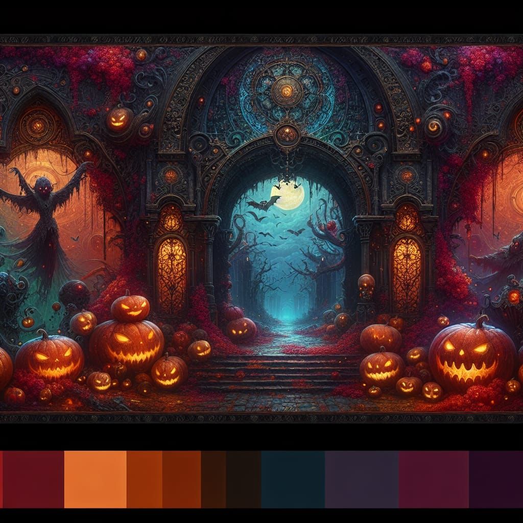 Halloween Fantasy Concept Art in Rich Colors