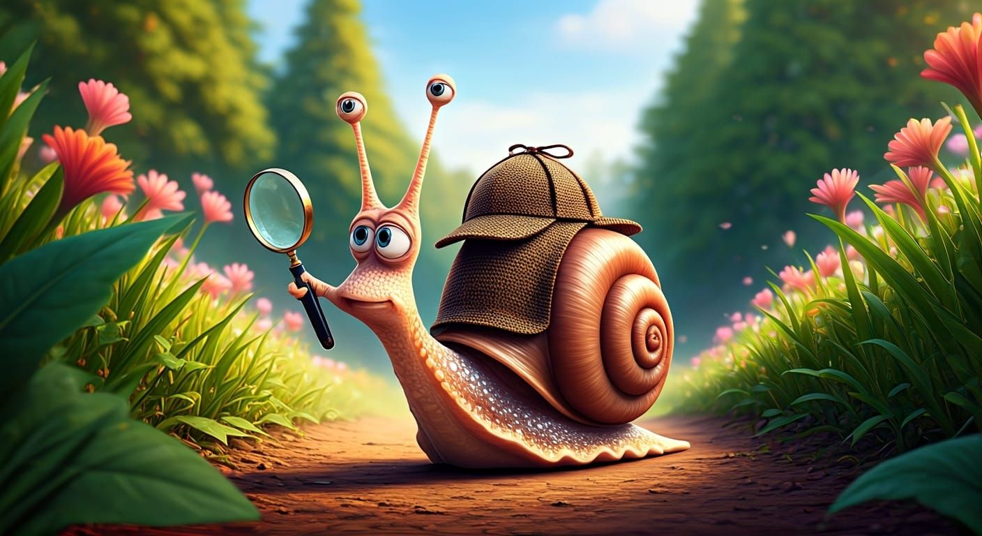 Sherlock Snail in Pixar-Inspired CGI Garden