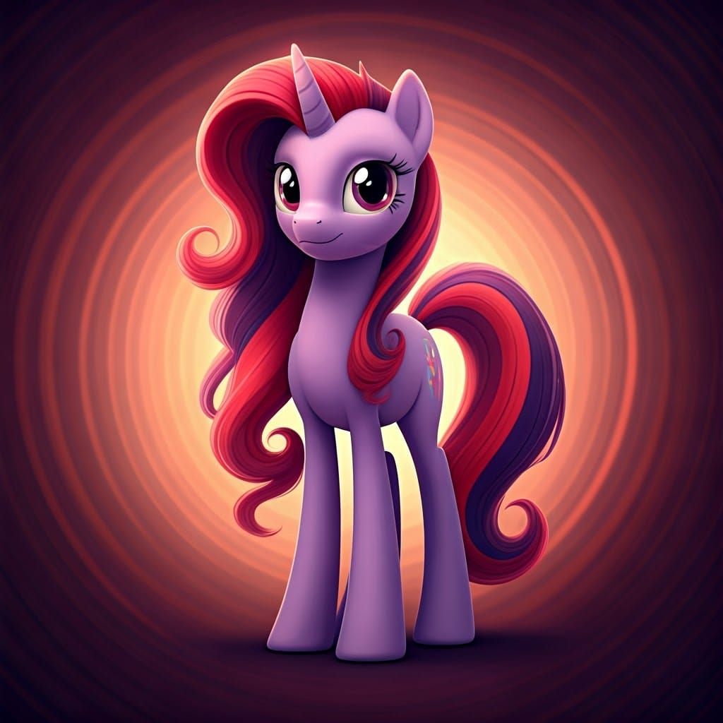 Magical Purple Pony in Vibrant Colors and Majestic Stance