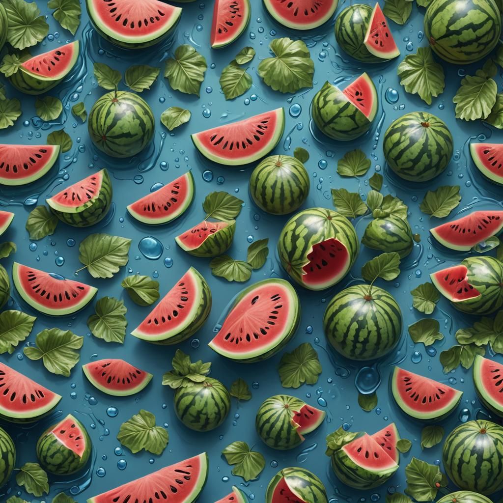Adorable Dancing Watermelon in Hyper-Realistic Digital Art
