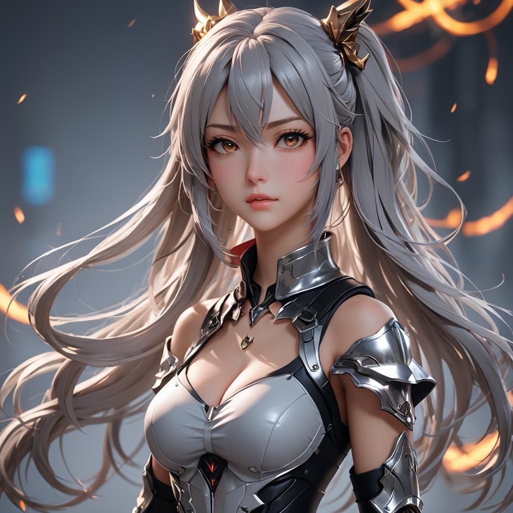 Anime Girl in 3D Style Inspired by WLOP