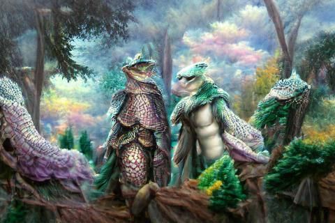 Lizardfolk Adventure in Ethereal Fantasy Forest
