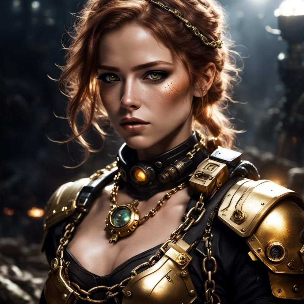 Science Fiction Woman in Post-Apocalyptic Hellscape