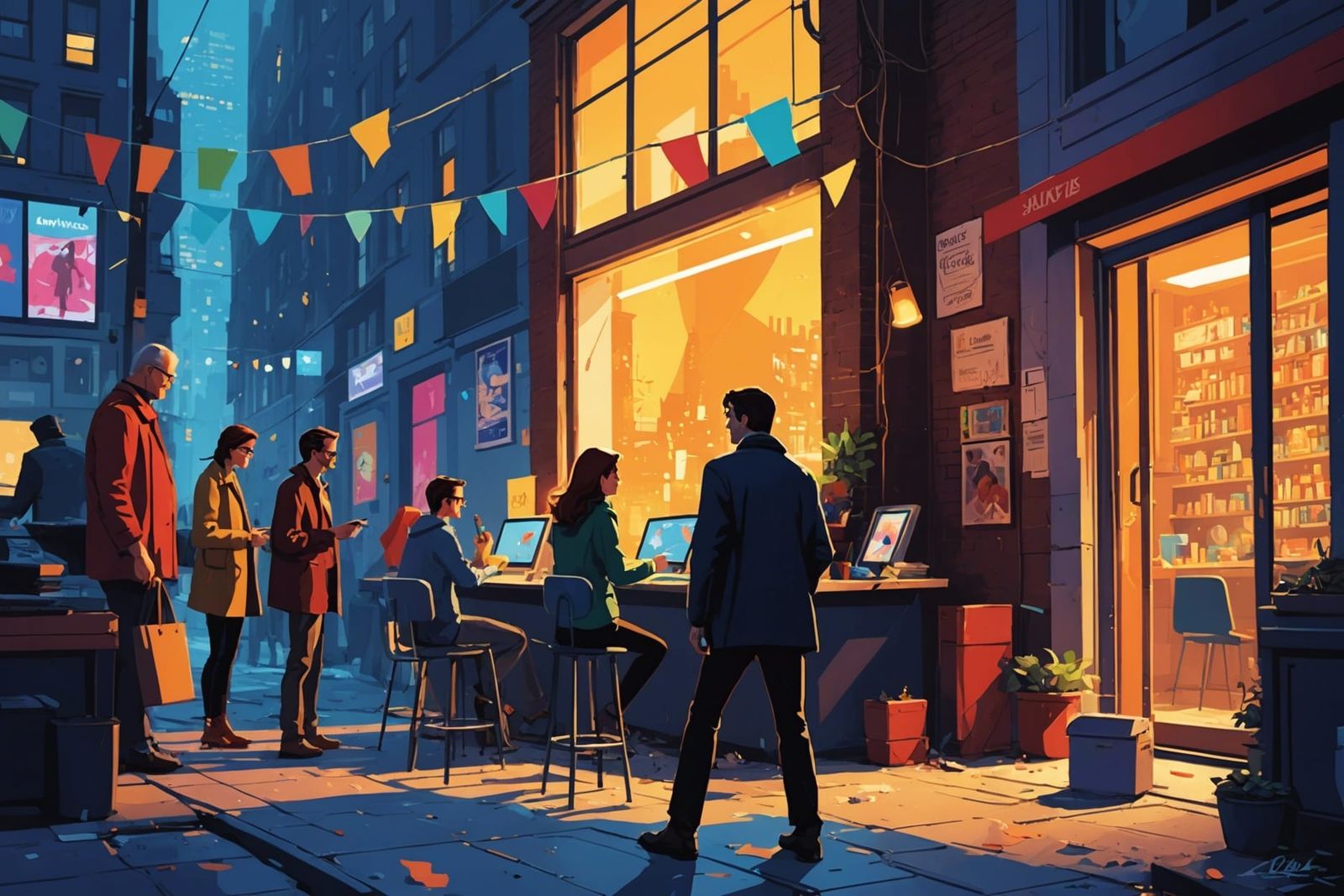 Vibrant Artistic Showdown in Digital Painting Style