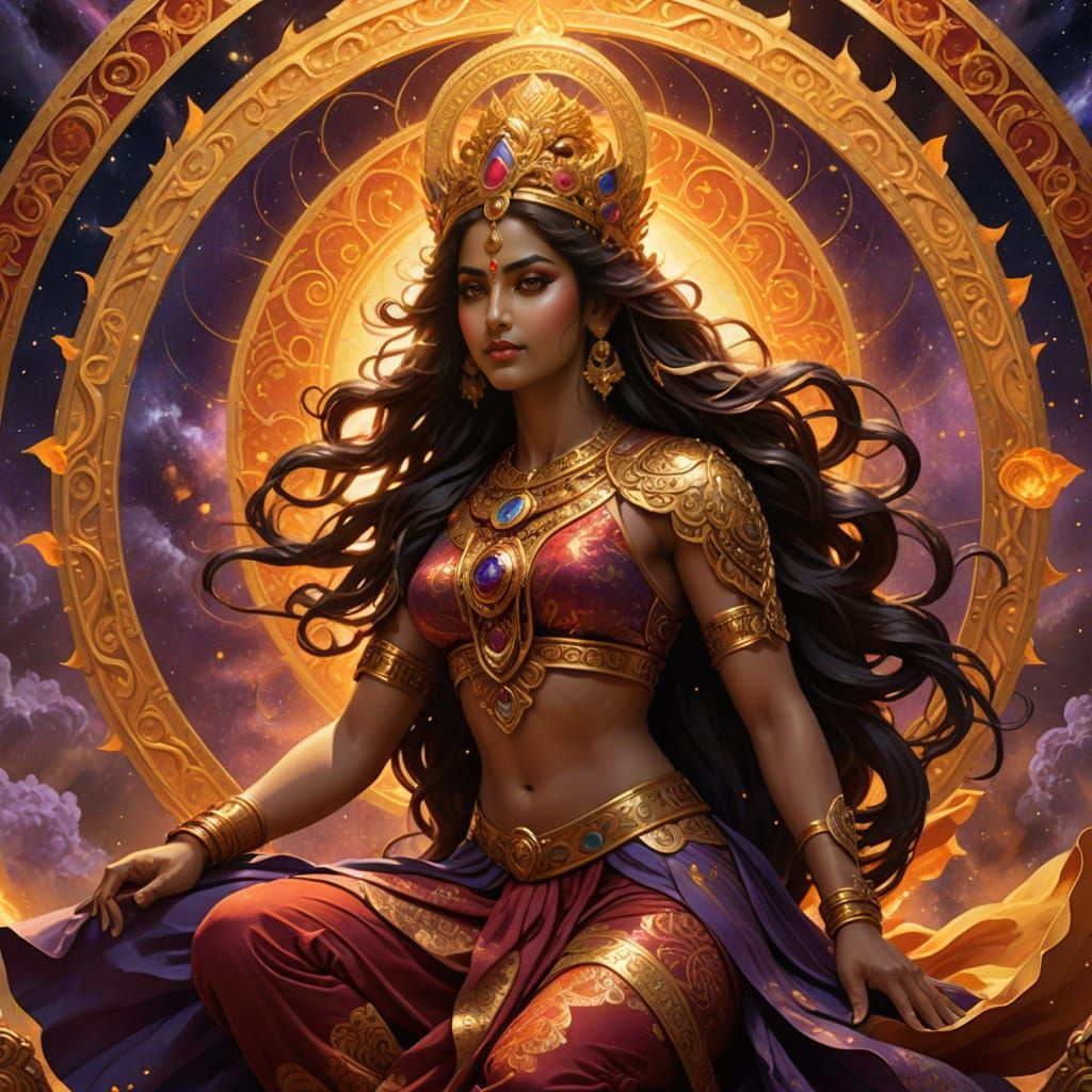 Shakti Goddess Parvati in Cosmic Radiance