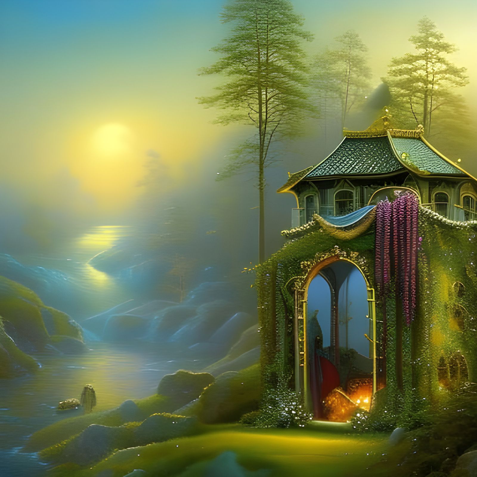 Ethereal Treasure Cage with Gold and Jewelry