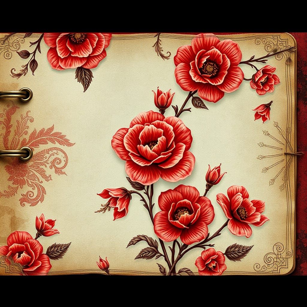 Vintage Floral Fantasy in Deep, Rich Colors