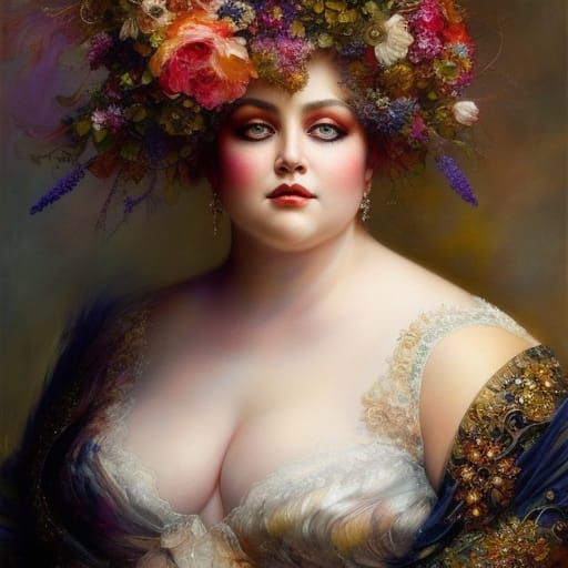 Detailed Fantasy Portrait of a Plus-Size Woman