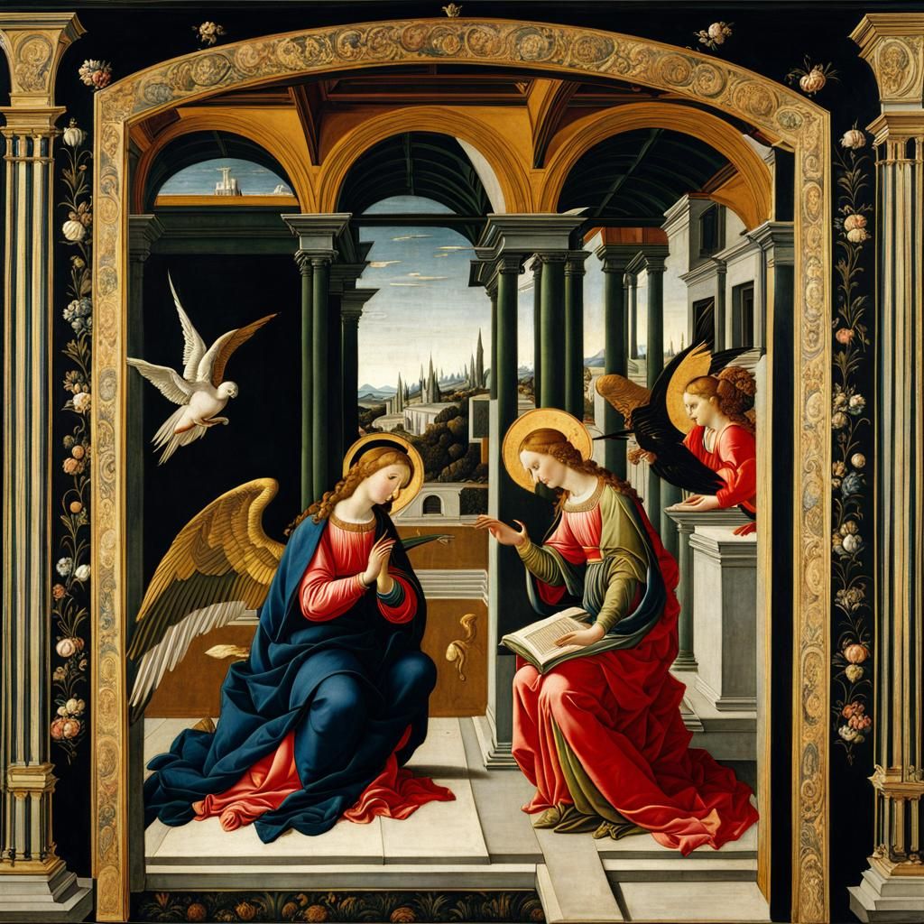 Renaissance Annunciation to Mary Painting