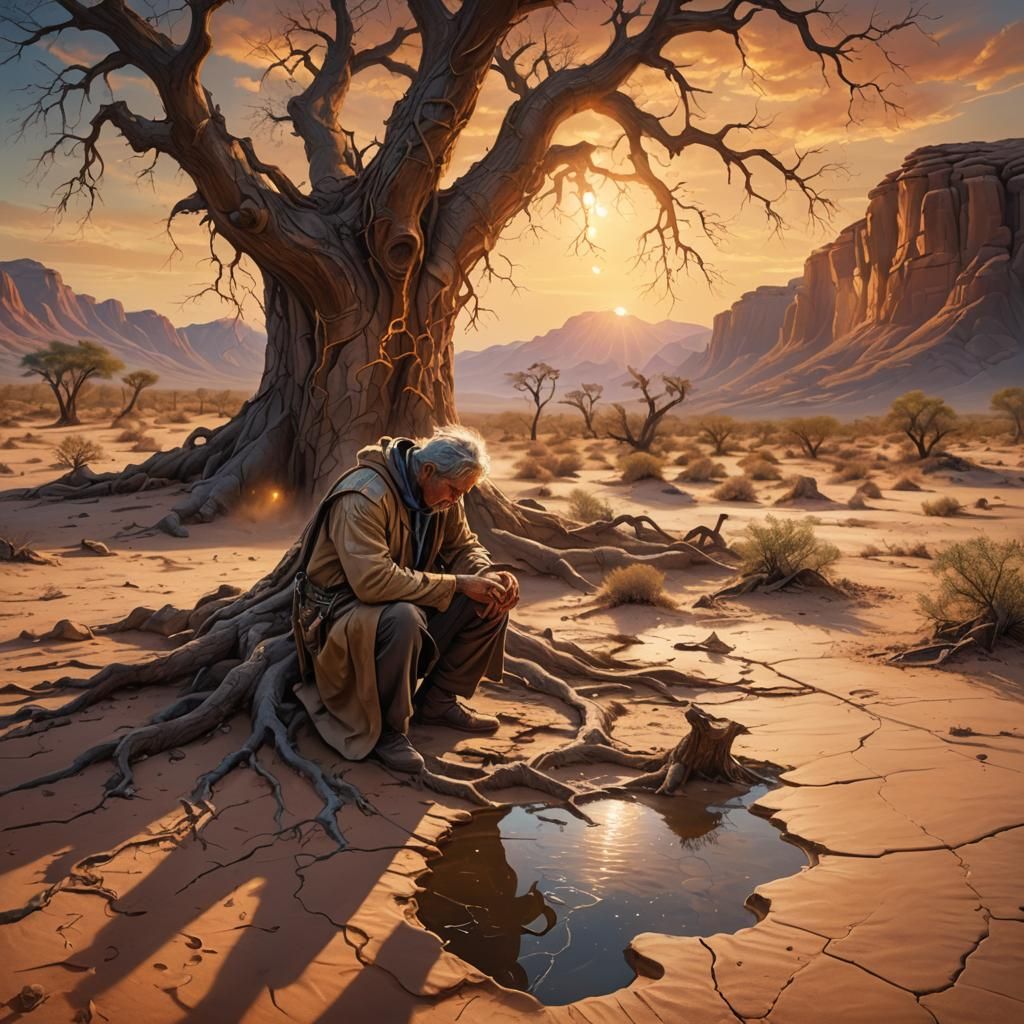 Desert Dream: Fantasy Matte Painting of Thirst