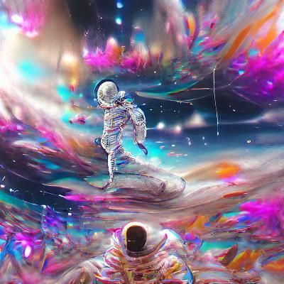 Astronaut in Cosmic Dreamscape, Visionary Art