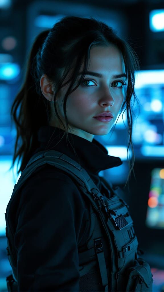 Anna Grimsdottir: Tech Analyst in High-Tech Command Center