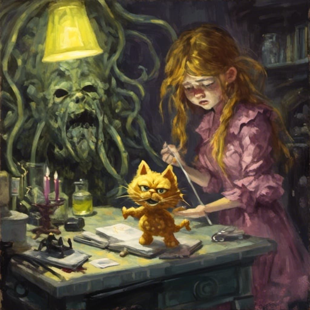 Terrifying Lovecraftian Gorefield Horror Illustration