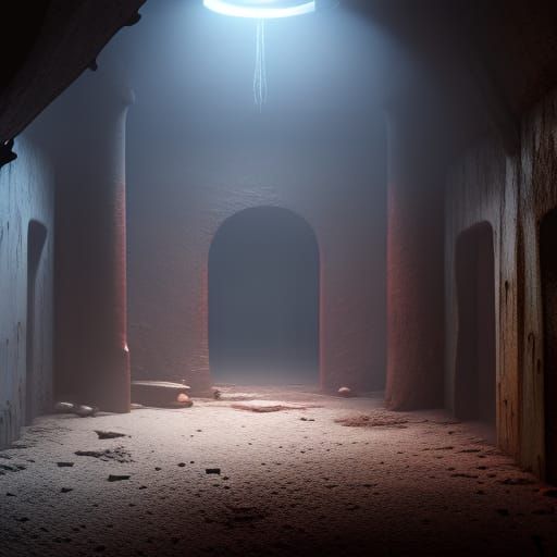 Frightening Prison Cell: Detailed Matte Painting