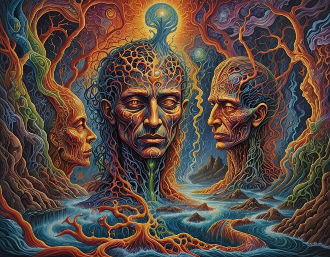 Psychedelic River Styx in Abstract Oil Painting