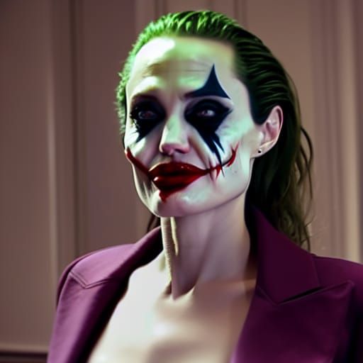 Rumored to be Angelina Jolie on the set of JJ Abrams' new Joker movie.