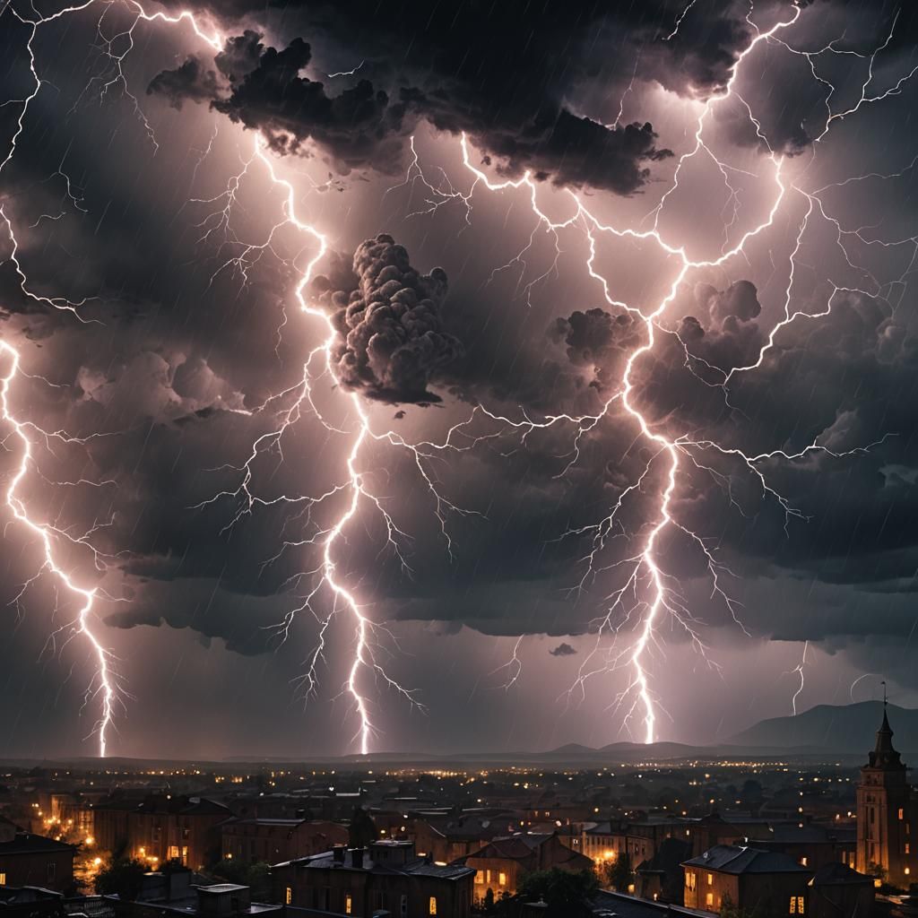 Dramatic Lightning Strikes in Digital Matte Painting