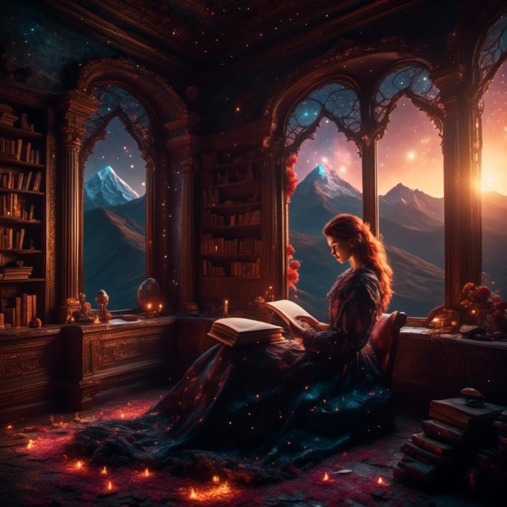 Woman Reading: Epic Cinematic Digital Matte Painting