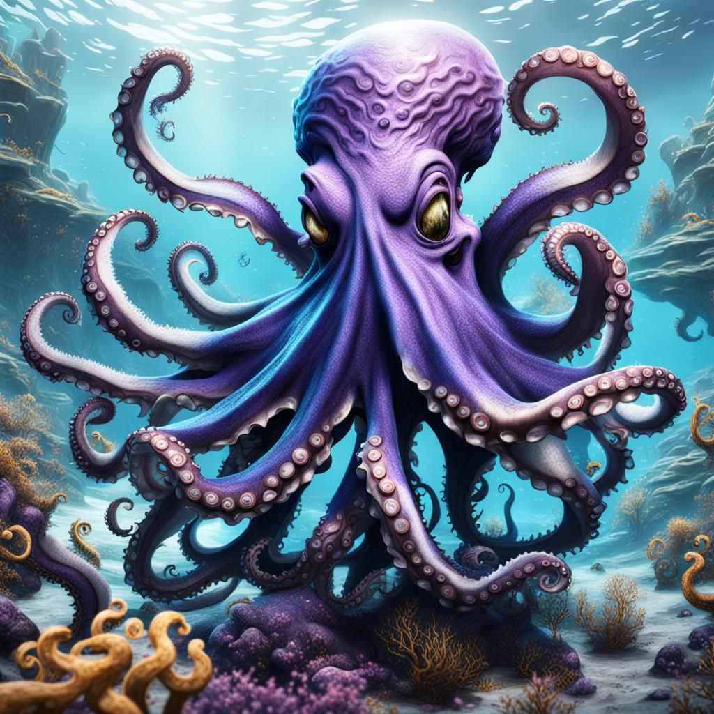 Ursula Sea Witch Octopus Hybrid: Detailed Fantasy Art