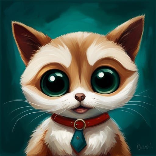 Adorable Sweet Creature in Expressive Oil Painting