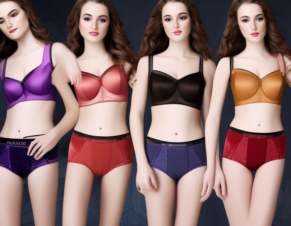 Satin Lingerie Collage: Detailed Fashion Portrait