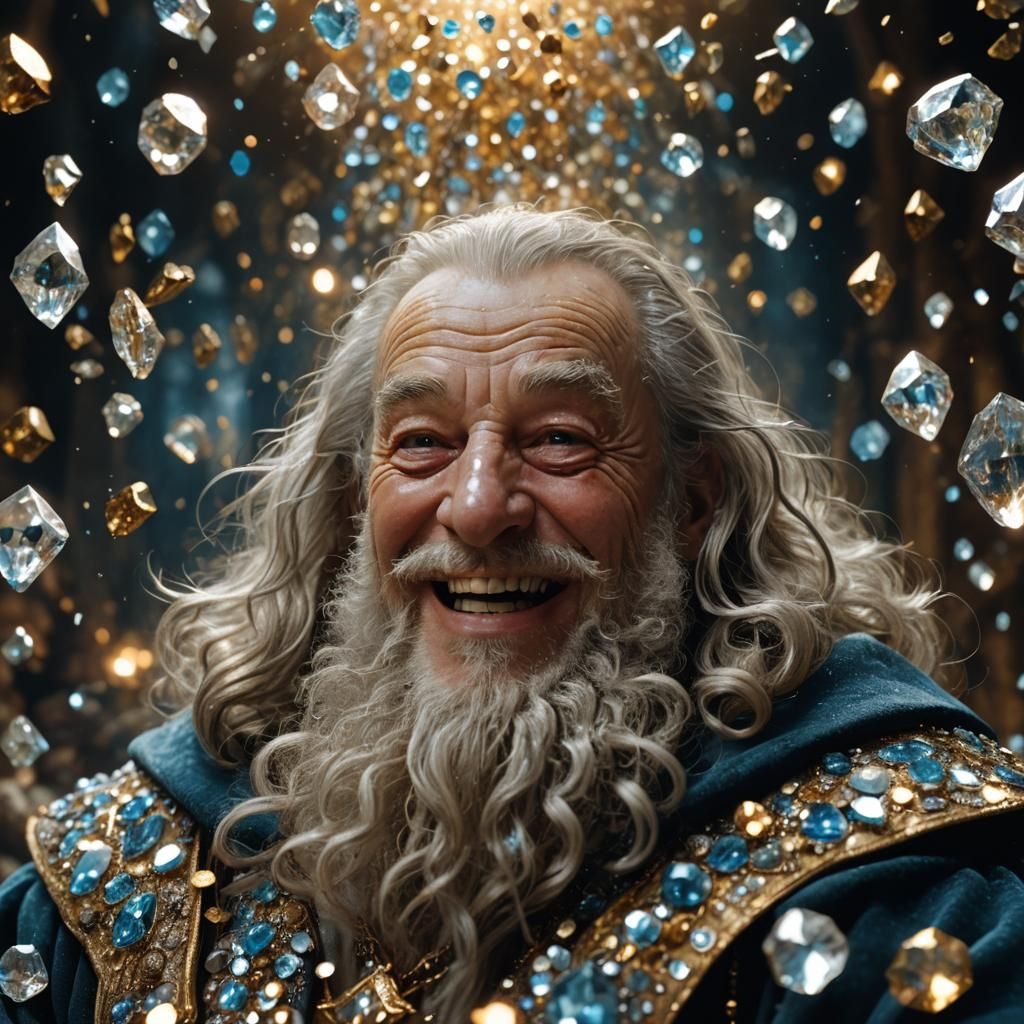 Wizard's Diamond Hoard in Classic Fantasy Style