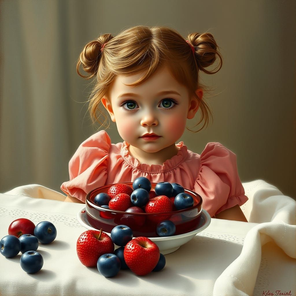 Surreal Child in Hyper Realistic Oil Painting Style