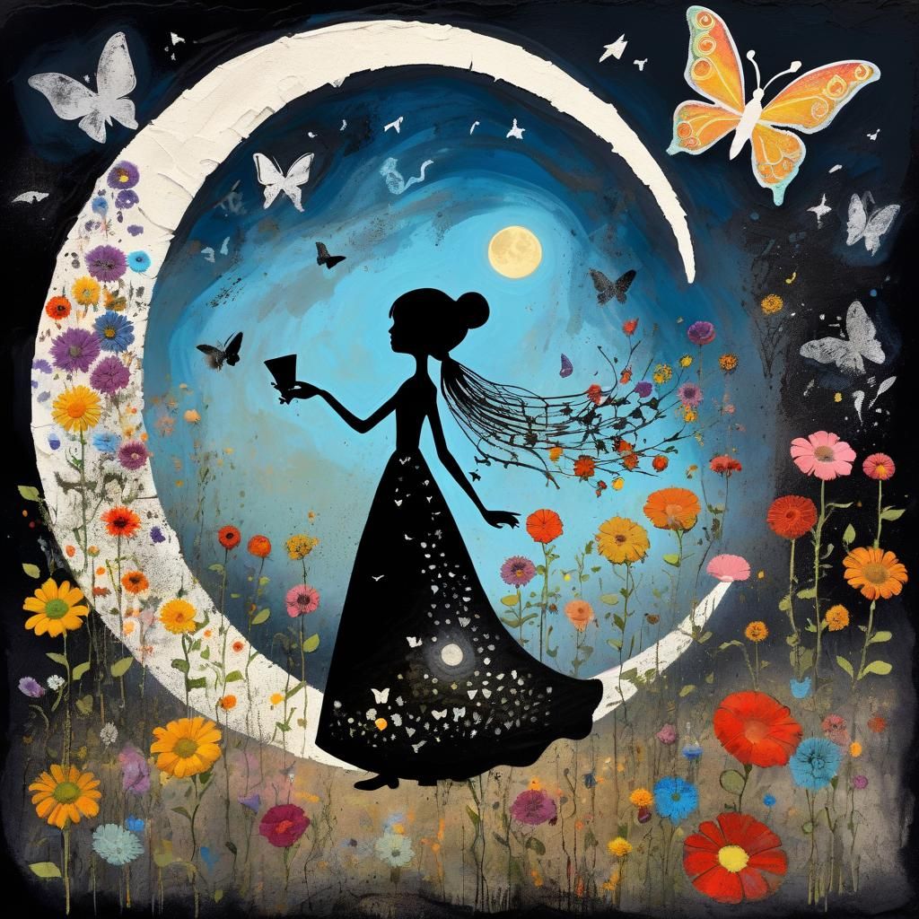 Surreal Paper Mache Sculpture in Art Nouveau Style