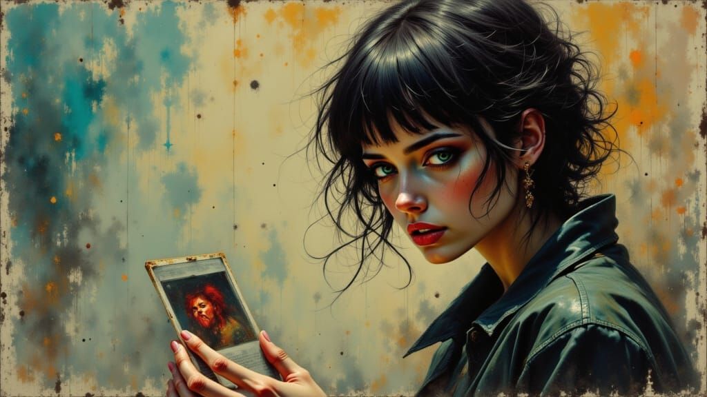 Confused Person Gazing at Misplaced Photograph