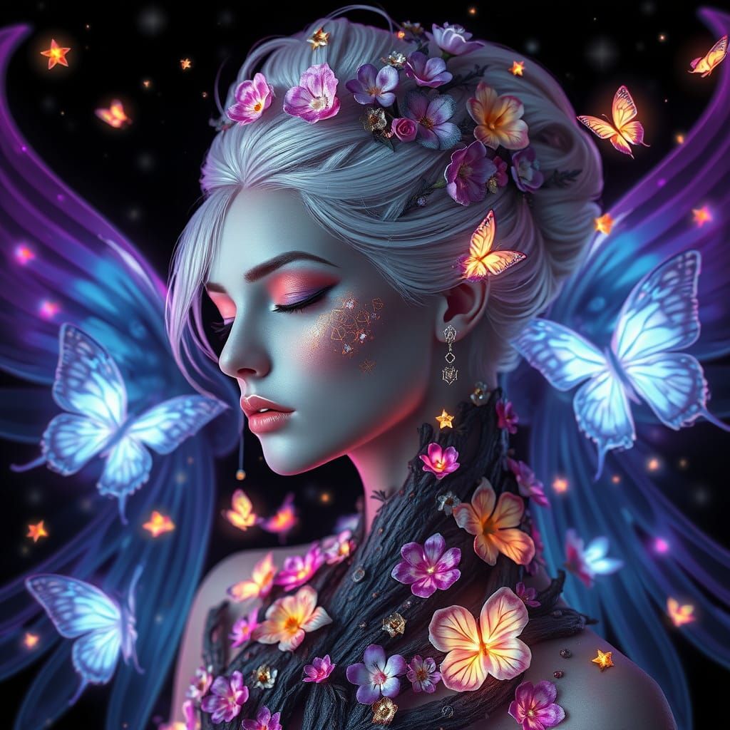 Surreal Goddess in Triadic Harmony