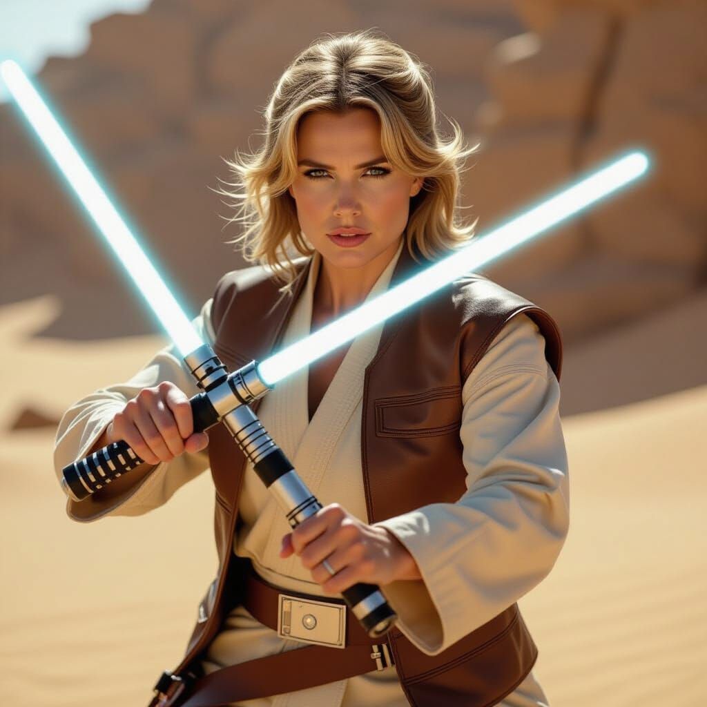 Cameron Diaz as Luke Skywalker on Tatooine