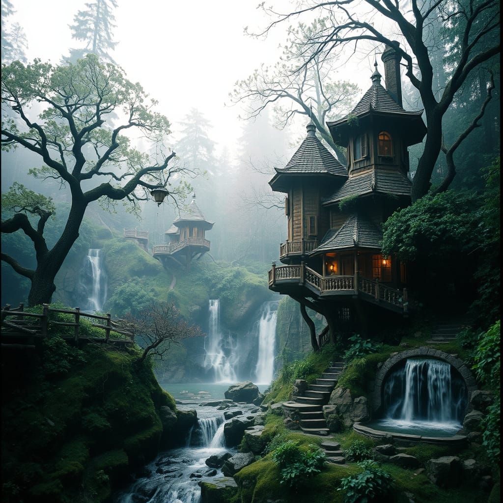 Epic Fantasy Treehouse Scene