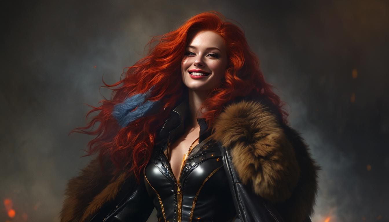 Woman with Glowing Hair: A Digital Art Portrait