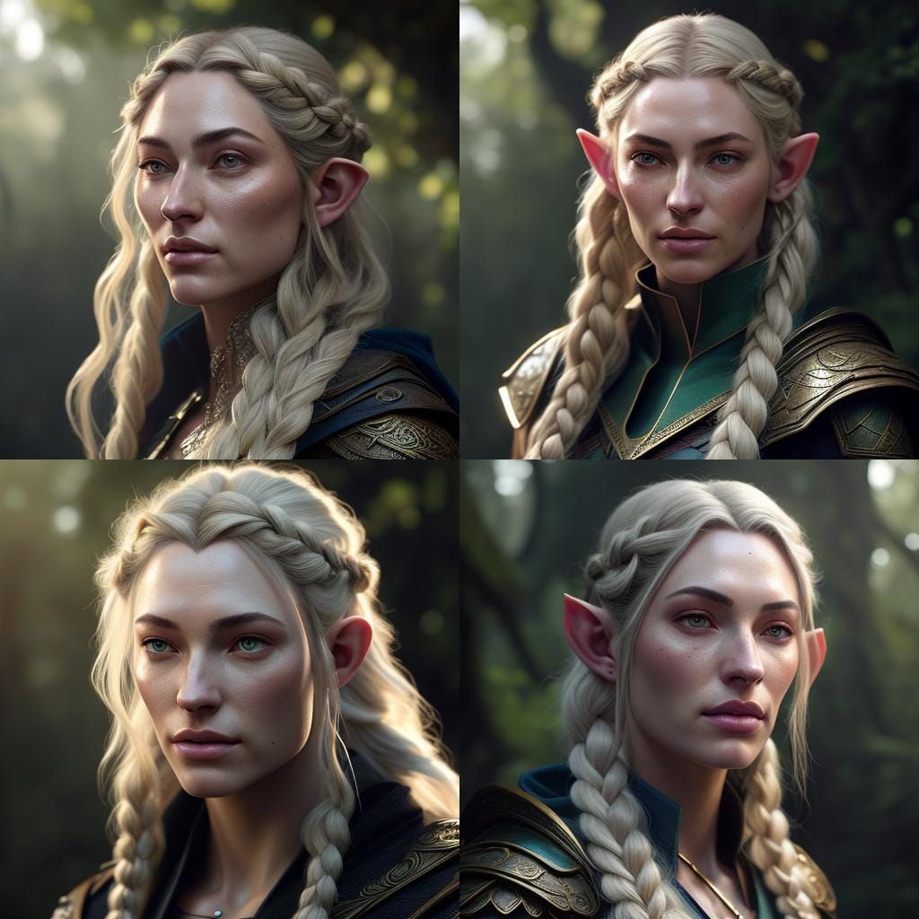 Elven Teenager Portrait in Detailed Fantasy Art