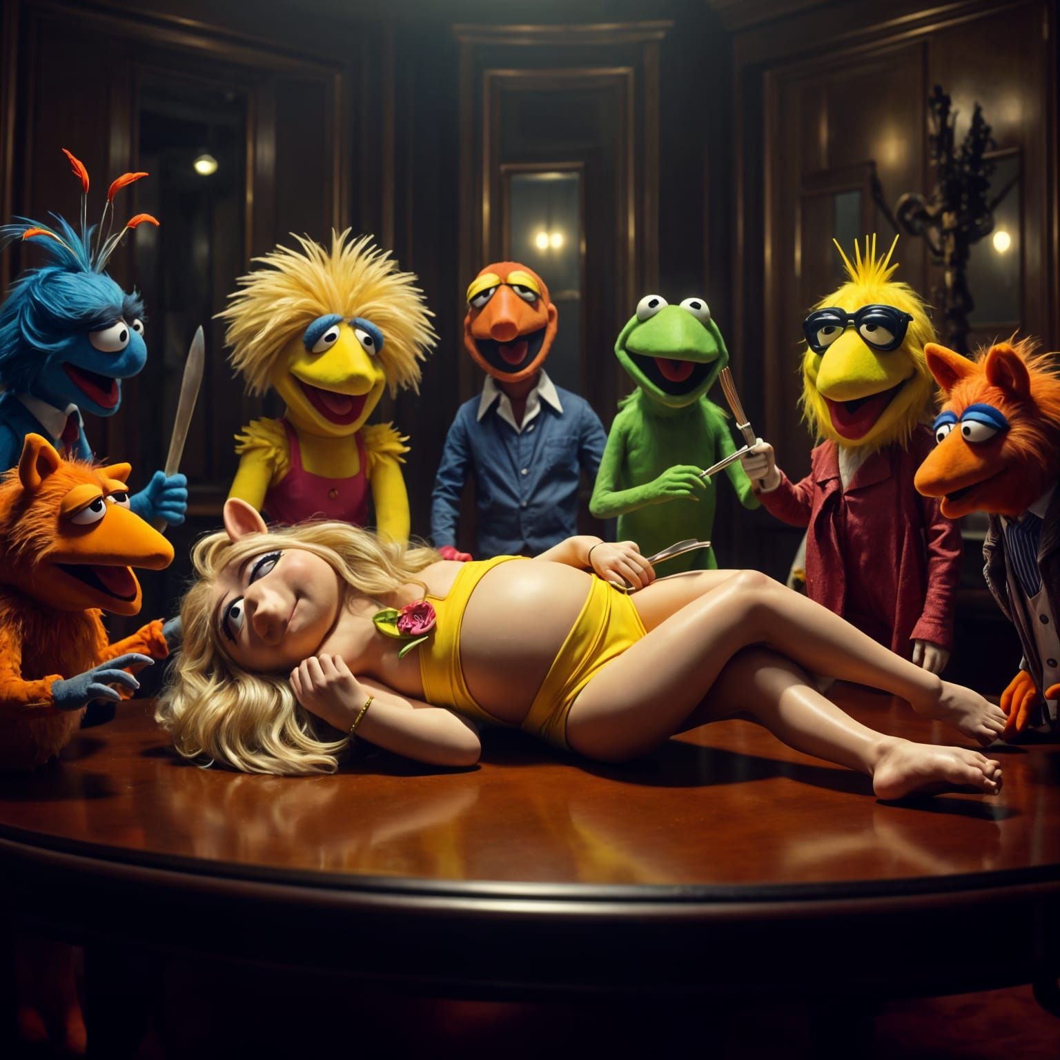 Muppets Summoned in Hyper-Realistic Surreal Horror Scene