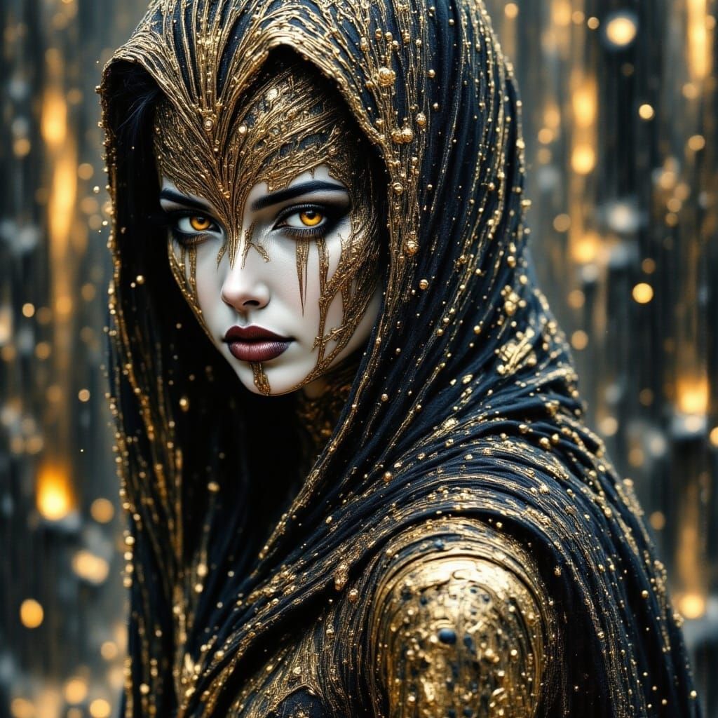 Mystical Gypsy Fortune Teller in Chiaroscuro Style